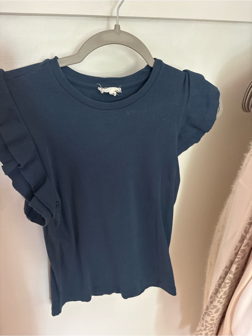 Francesca's Collections Girls' Ruffle Sleeve Tee - Blue